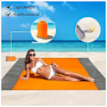 Miniatyrbild 6 av 11: Utomhus sandtät strandmatta bärbar hopfällbar fickcampingmatta med 4 insatser för vandring camping Rose Red Gray 140*200cm