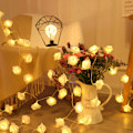 Miniatyrbild 3 av 8: LED Rose Flower String Lights Romantisk Simulering Rose Flower Fairy Lights Batteridriven inomhus varm lampa Red 1.5m A