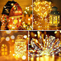 Pikkukuva 2 / 5: IC Solar String Lights Ulkotiloihin, [2 Pakkaus] 22M 200 LED Solar String Lights, 8 Tilaa Joulukuusi String Lights Koristevalot