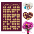 Miniatyrbilde 1 av 5: 100 Date Ideer Skrapelodd, 100 Ting å Gjere Bucket List for Date Night, Valentinsdag Gave til Kjæreste Kjæreste, 16,5'' x 23,4'' B