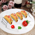 Miniatyrbillede 2 af 5: IC Tacoholder Stativ Rustfrit Stål 4 Lommer Taco Rack Bølgeform