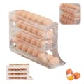 2 st Äggbehållare för Kylskåp, Äggdispenser Automatisk Rullande Äggbricka Förvaring 30 Ägg Transparent 2 ST Transparent Transparent 2PCS