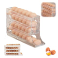 Miniatyrbild 1 av 7: 2 st äggbehållare för kylskåp, äggdispenser automatisk rullande äggbricka Förvaring 30 ägg Transparent 1PCS Transparent 1PCS