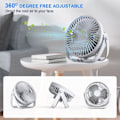 Miniatyrbillede 4 af 5: IC USB-ventilator, 3-hastigheds skrivebordsventilator, 360° justerbar støjsvag ventilator, bærbar ventilator til kontor, soveværelse, bil, rejser Hvid