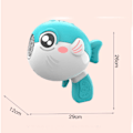 Miniatyrbillede 4 af 4: IC 10-huls automatisk sæbeboblemaskine elektrisk puffer fisk sæbeboblemaskine legetøj til børn (cyan fisk)