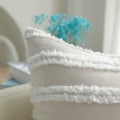 Miniatyrbild 2 av 5: IC Boho Dekorativa Kuddfodral 12x20 Set om 2, Neutrala Randiga Kuddfodral, Beige Bomullslinne Ländryggen Kuddfodral för Soffa Soffa Vardagsrum.