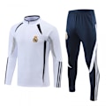 Miniatyrbild 1 av 3: Real Madrid Fotbollsträningsdräkt Långärmad Jacka Jersey Dräkt Höst och Vinter Argentina Halv-Dragkedja Tröja Höst och Vinter Stil White suit XXL