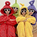 Miniatyrbillede 5 af 6: Teletubbies Onesie Pyjamas til Voksne Tyknet Koralsoft Rød Red S