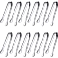 Miniatyrbild 1 av 5: 12-pack serveringstänger, små serveringsredskap för catering, livsmedelsklassad 304 rostfritt stål serveringstänger aptitretare tänger sockertänger - silver