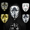 Pikkukuva 3 / 5: IC 4-pack Halloween V för Vendetta Mask Set, Anonyma masker, Fest, World Book Week, Halloween Kit