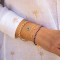 Miniatyrbilde 2 av 5: IC Stilig gullkjedearmbånd for kvinner Enkel delikat tynt mansjettarmbånd Krokarmbånd 18K gullbelagt håndlaget minimalistisk smykke