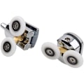 Miniatyrbillede 3 af 5: 4 Dobbelte Brusekabineruller Skydedørsruller Udskiftningshjul til Brusekabine til 14 mm Glashul NPTERBL