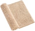 Chenille badeværelsestæppe skridsikkert superabsorberende blødt plysset shaggy bademåtte maskinvaskbart hurtigtørrende til brusegulv, kamel 50x80cm