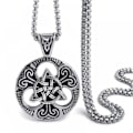 Pikkukuva 1 / 4: Ny Retro Nordic Viking Celtic Solmu Symbol Miesten Kaulakoru Amulett Korut Lahja A4001-hopea