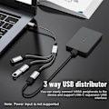 Miniatyrbild 5 av 5: IC Ryra Multi USB Typ C Hub Splitter Förlängningar 4 Portar OTG Hög Hastighet Överföringsadapter Bärbar