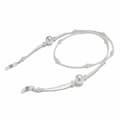 Eyeglass cord with beads - White white