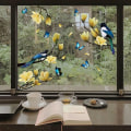 Pikkukuva 1 / 5: IC 2 set Statiskt fönster Clings Spring Flower Bird Butterfly Window