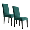 Miniatyrbilde 1 av 10: Fløyelsstoltrekk tykk solid farge stoltrekk elastisk fulldekkende stoltrekk restaurant hotell hjem spisebord stoltrekk Dark green two pack Standard high back 45-58cm