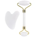Miniatyrbillede 3 af 5: Jade Roller Gua Sha Plade Anti-Aging Ansigtsmassage Skønhedspleje S Roller+Scrapingboard