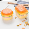 Miniatyrbillede 2 af 5: IC Creative Hamburger Dobbelt Lunchboks Børne Bento Box Inkluderer Rektangel