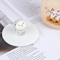 Miniatyrbillede 3 af 5: Kattekop, sød keramisk kaffekop, med 3D katteformet låg og ske 8,8x8,2cm (blå)