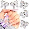 Miniatyrbild 1 av 5: IC 5 st Glittrande Zirkon Fjärils Nagelberlocker 3D Legering Fjäril Nagel Strass Nagelkonst Berlocker Nagel Smycken Fjärils Berlocker (silver)
