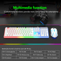 Miniatyrbillede 3 af 5: Datortastatur med 104 taster USB RGB-speltangentbord og muspakke Sort Tastatur