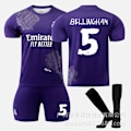 Miniatyrbilde 1 av 9: Real Madrid Y3 lilla fellesutgave 5 Bellingham 7C Row Vinicius No. 10 fotballuniformsett Purple No. 5 Socks twenty four#