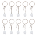 Miniatyrbillede 1 af 2: 10 stk Håndtaske Nøglering Dekorativ Nøglering Tand Nøglering Hængende Nøglering Charms Hængende Nøgleringe Resin Nøglering (1,5x1,5cm, Hvid) IC