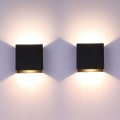 Miniatyrbillede 1 af 5: IC 2-pak LED-væglampe indendørs op og ned væglampe sort W
