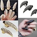 Miniatyrbillede 4 af 5: IG 10 stk Kostymklor Falske Negle Ring Sæt, Gothic Punk 3 Størrelser Sort
