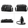 Miniatyrbild 5 av 5: IC Gothic Skull Nit Dubbad Crossbody-väska för damer PU-läder Messenger-axelväska Armbandsväska Plånboksväska