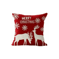 Pikkukuva 4 / 5: IC Tyynynpäällinen Merry Christmas Set 4 kpl Puuvilla ja Pellava Kotelo Talvi Xmas Hirvi Linna Lumimies 45 x 45 cm