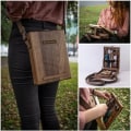 Miniatyrbillede 2 af 5: IC A5 Trä Retro Trend Axelväska Postman Outdoor Portfölj Bo C