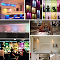 Miniatyrbilde 6 av 10: LED-lys 6 stk med 2 fjernkontroller RGB Design mange farger hvit white