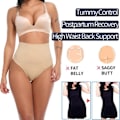 Miniatyrbillede 3 af 3: Dam Midja Cincher String Trosa Shaper Høj Talje Mavekontrol Trusser Slankende Undertøj Røvlyft Shaping Brief Body Shaper Z L Beige