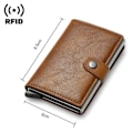 Pikkukuva 4 / 5: Hiilikuituinen luottokorttikotelo Lompakko Miehet Rfid Smart Metal Ohut Slim Pop Up Minimalistinen Lompakko Pieni Musta Lompakko Metalli Vallet Red