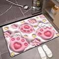 Miniatyrbillede 1 af 4: IC 3D Kiselgur Bademåtte Blød Bademåtte Filt Kiselgur Blød Måtte Øjeblikkelig Absorption Hurtigtørrende 23 x 16 tommer (Kattepoter)