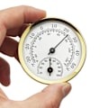 Miniatyrbild 1 av 4: Analog fuktighetstemperaturmätare inomhustermometer Guld