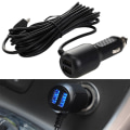 Miniatyrbillede 1 af 5: IC 3,5 meter 5V 3,5A dobbelt USB-billader med 2 USB-porte til bil D Sort