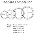 Miniatyrbilde 3 av 5: IC Nese-ring for kvinner og menn, Kucheed 316L Kirurgisk Stål Sleeper Hoop Ørepynt Septum Clickers Hengslet Segment Ring 10 mm, allergivennlig