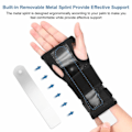 Miniatyrbillede 2 af 5: IC Andas Tumstöd，Stabiliseringsbygel med metallskena och justerbara remmar Handledsstöd universal PU