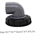 Miniatyrbilde 2 av 4: IC Plast lokk 163mm 90 grader regnvannslokk