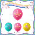 Pikkukuva 2 / 5: IC Yksisarvijuhlaballongit koristeluun, vaaleanpunainen kricka sininen keltainen Yksisarvi syntymäpäivä lateksiballongit tytöille, Yksisarvi helium-ballongit