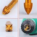 Miniatyrbillede 4 af 4: 10 stk. 6 mm Tungsten Carbid Bor Sæt med Flad Hex Skaft til Spejl, Porcelæn, Marmor