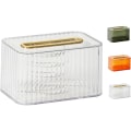 Miniatyrbilde 1 av 5: Vevnadsboksdeksel Rektangulært Vevnadsboksdeksel Transparent Vevnadsboksholder Vevnadsdispenser for hjem baderom soverom Kommode (Klar)