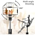 Miniatyrbillede 2 af 5: IC NOE Selfie Stick-stativ med lys, 4 i 1 360° Rotation