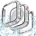 Pikkukuva 1 / 4: IC Goton 2-in-1 vedenkestävä Bling-kotelo Apple Watch 40 mm:lle, näytönsuoja SE (2. sukupolvi) Series 6 5 4, täysi glittertimantti naisille 40 mm