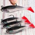 Miniatyrbillede 4 af 5: IC Sæt, 5 stk 8cm Blødt Agnspil Blyhoved Havfiskedrag Fiskeredskab Spidset Trippelkrog Kunstigt Agnspil T-hale