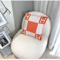 Miniatyrbillede 2 af 3: 45x45cm H-Formet Uld-Kashmir Pudebetræk Køjeseng Sofa Fly Orange